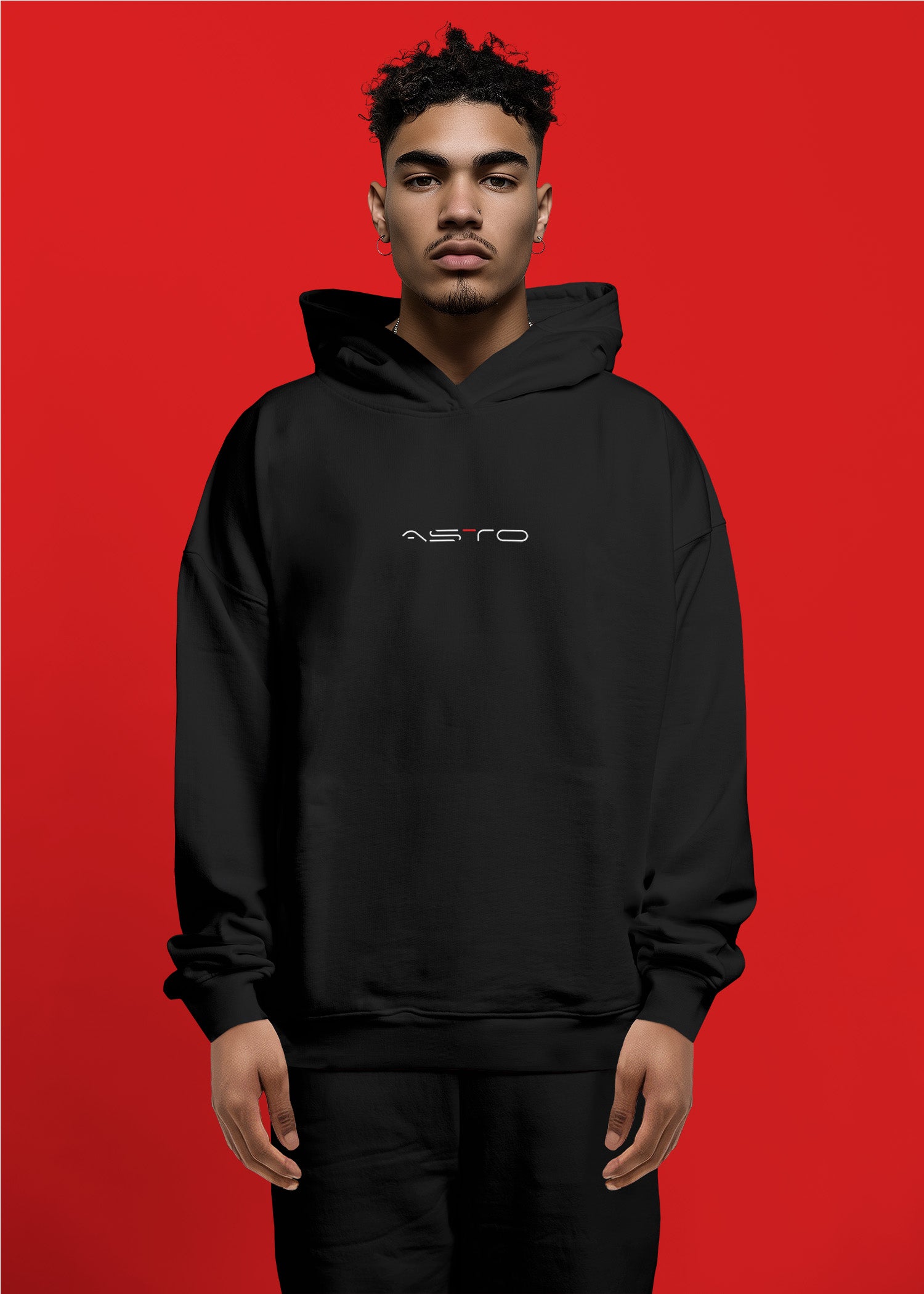 ASTO Black Heavyweight Hoodie - Hidden Pocket