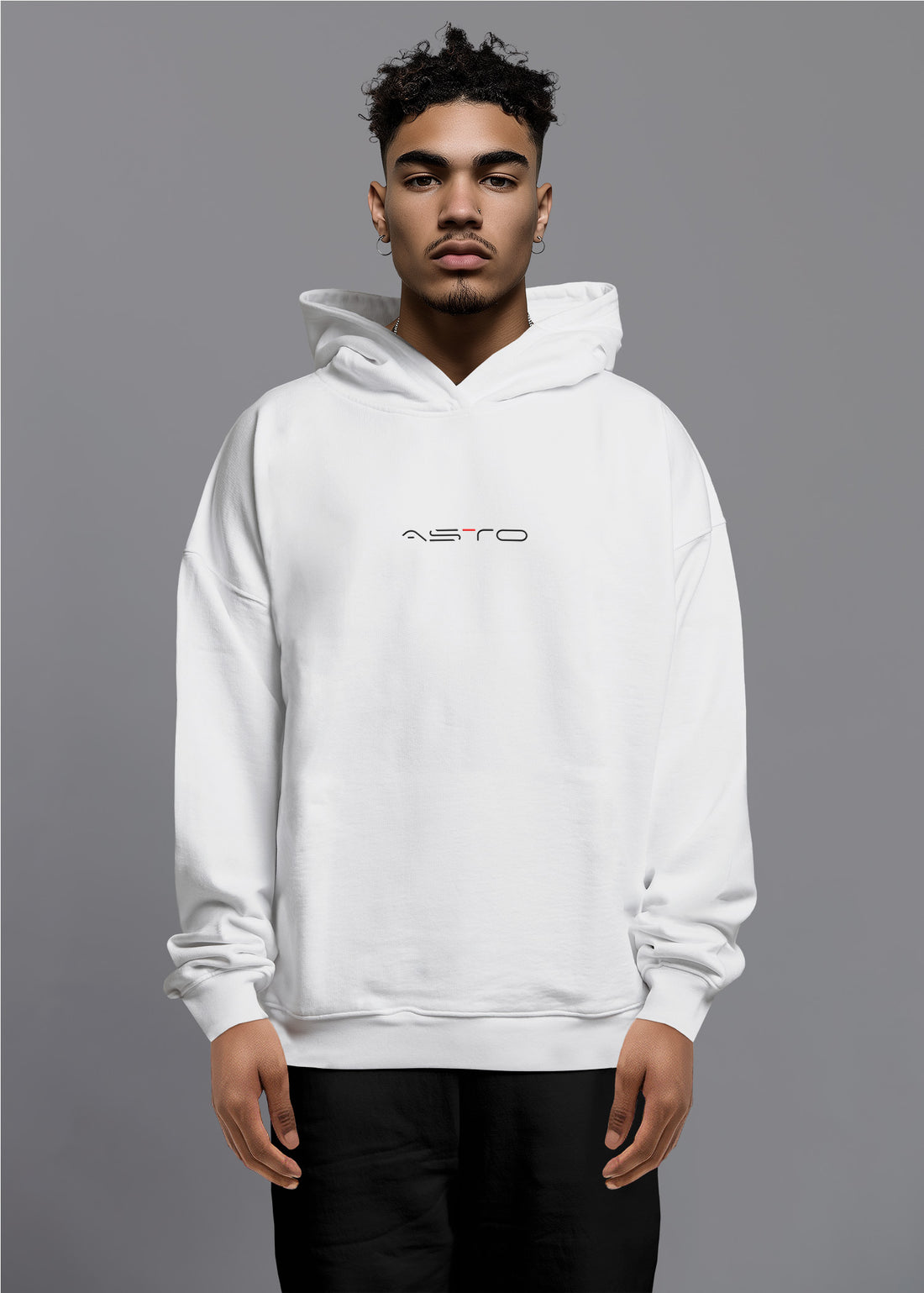 ASTO White Heavyweight Hoodie - Hidden Pocket